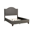 thumbnail image 4 of Full Size Gray Velvet Bed Frame - Modern Traditional Bedroom Furniture, Nailhead Trim, Solid Wood, 59.5"W x 82"L x 62"H, Panel Bed, 4 of 7