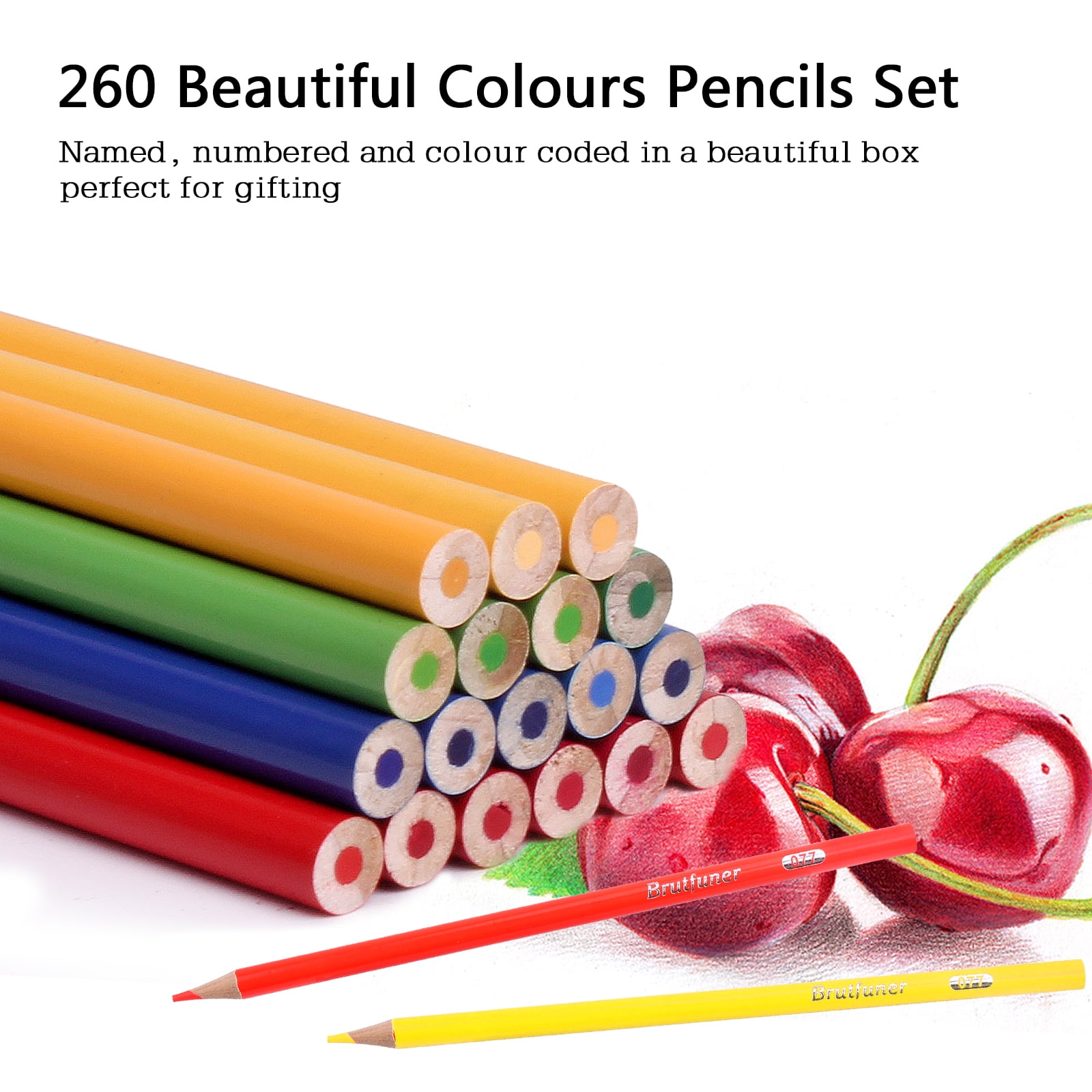 Sabahz Trading Premium 520 Sharpened Artist Grade Round  Shaped Color Pencils 