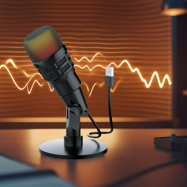 BELOVING Microphone USB de Jeu pour PC Micro pour Enregistrement Baladodiffusion Diffusion Sans Motif
