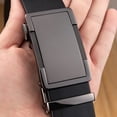 thumbnail image 4 of The first layer of the men's cowhide belt features an automatic buckle design and is made of genuine leather material. The lychee patterned belt can be extended in size, making it thick and durable., 4 of 6