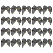 50 Pcs Black/Gold Twist Tie Bows for Gift Wrapping and Craft Projects Solid