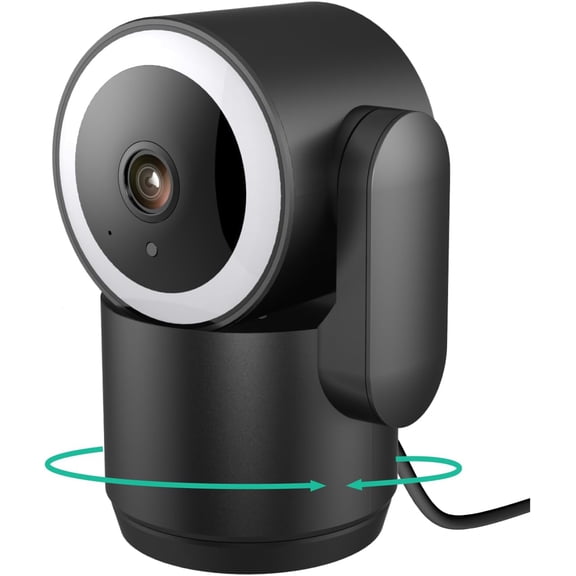 Luna 2K Indoor Cameras for Home Security, 2.4GHz & 5GHz WiFi, 360-Degree Pan-Tilt, Built-in Spotlight, Human Auto Tracking, Siren, Pet/Dog/Baby Camera with Phone app, Black (2026 Upgrade Version)