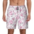 thumbnail image 2 of Picia Rose Flowers pattern Mens Swim Trunks with Compression Liner Stretch Beach Shorts Quick Dry with Zipper Pockets No-Chafing Board Shorts-Medium, 2 of 9