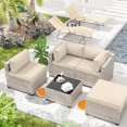 thumbnail image 6 of Kimunuk 9 Pcs Outdoor Patio Replacement Cushions,Waterproof Cushions for 4-Seat Outdoor Sectional Sofa Couch, Cream, 6 of 6