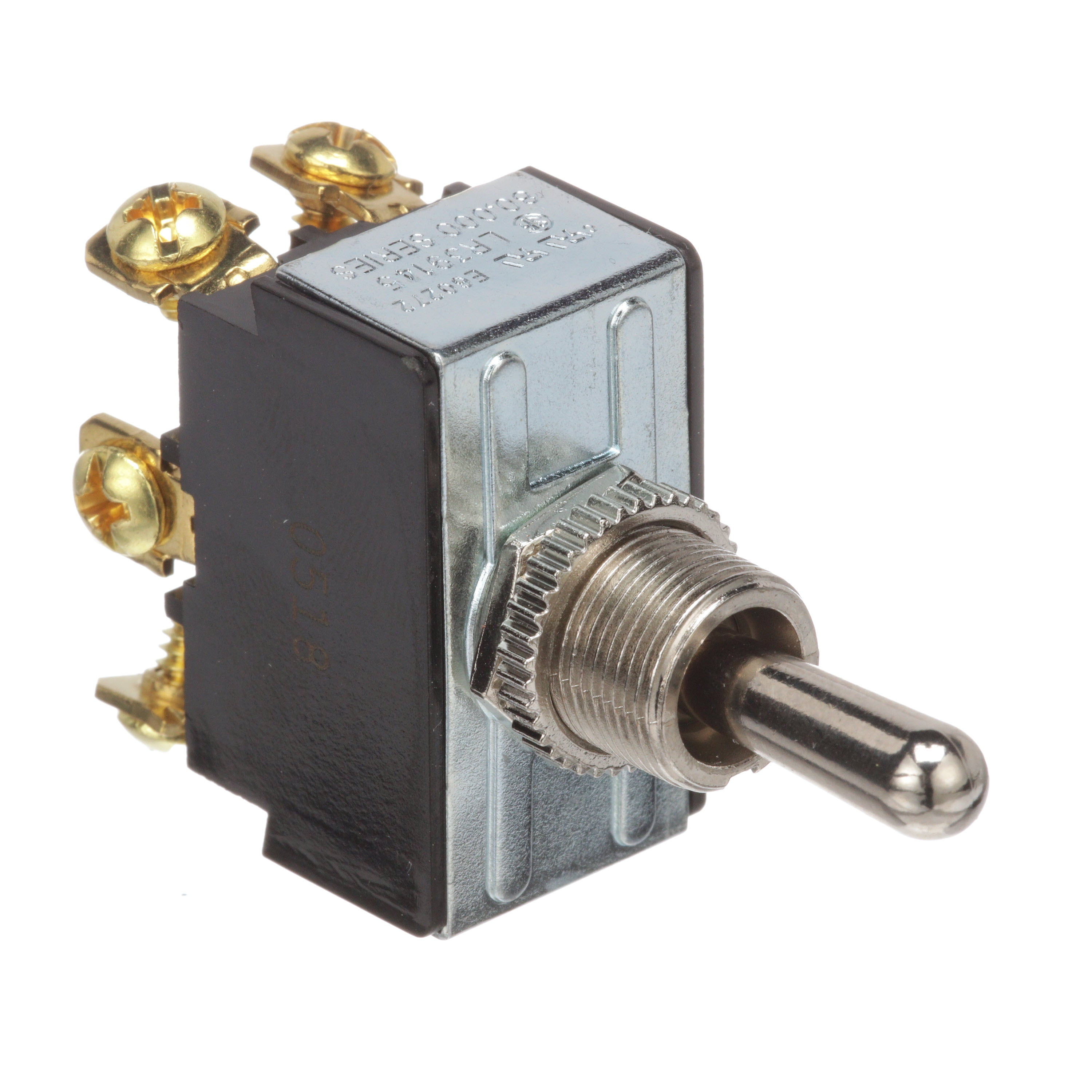 NTE Electronics 54-096 Bat Handle Toggle Switch SPST Circuit On-None-On Action 125V Inc. 6 Amp Brass/Nickel Plate Actuator Screw Mount Terminal