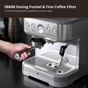 Espresso Machine with Built-in Grinder,Italian ULKA 15 Bar Espresso Machine - 85oz Water Tank, Dual PID Control, Milk Frother & Auto-Cleaning for Perfect Lattes and Cappuccinos