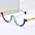 thumbnail image 5 of HEPIDEM Matte Multicolor Acetate Glasses Frame Women,Semi Rimless Half Round Optical Eyeglasses (9361 Red Blue C3), 5 of 8