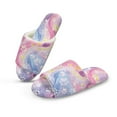 thumbnail image 2 of Xoenoiee Dog Paw Marble Print Open-Toe Slippers for Women Men Breathable Flannel Slip-on Slippers Fabric Cozy Memory Foam Non-Slip Indoor House Slides, 7.5-8.5 Women/6.5-7.5 Men, 2 of 7