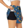 thumbnail image 2 of Disketp Construction Vehicles Print Women's Shorts Workout Shorts for Athletic Gym Running Shorts with Phone Pockets Small, 2 of 8