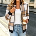 thumbnail image 2 of QIYAGBSA Plaid Bomber Jackets for Women Full Zip Baseball Collar Short Long Sleeve with Side Pockets Warm Winter Casual Fall Outerwear, 2 of 7