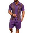 thumbnail image 4 of Men's Shirt and Shorts 2 Piece Set, Casual Button Down with Matching Shorts, Lightweight Summer Sportswear Outfit for Men, 4 of 4