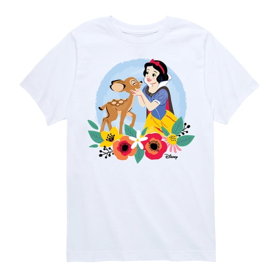 Disney - Floral Snow White Deer Short Sleeve Graphic T-Shirt