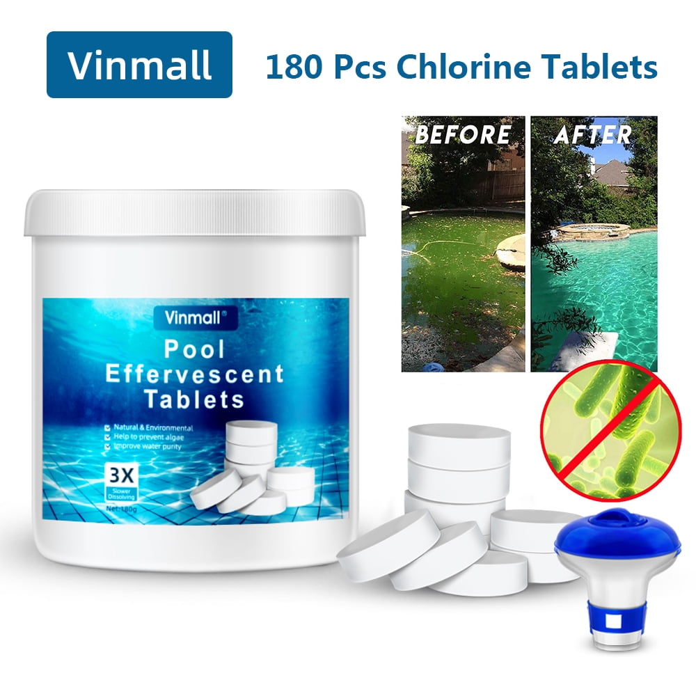 180pcs Chlorine Tablets for Pool, Purify Water Disinfect Chlorine for