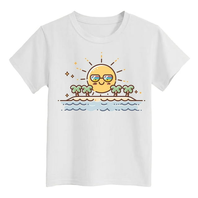 Dsscvnef T-Shirts pour Filles, Manches Courtes, Tendance, Été, 7-8 Ans