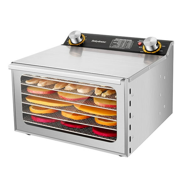Dehydrators for Food and Jerky with 24H Timer 6 Drying Racks 400W 30-90℃ Vegetable Fruit Dehydrator Adjustable Temperature Control and Visible Window for Home Commercial Use