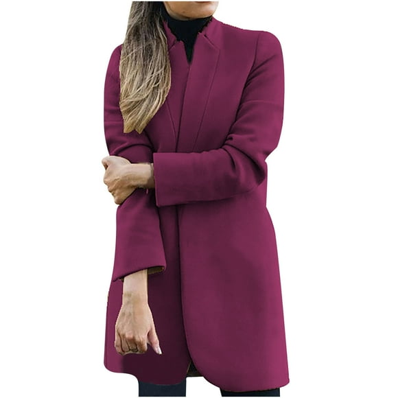Fashion Women Wool Coat Trench Jacket Ladies Warm Long Overcoat OutwearFashion W
