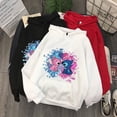 thumbnail image 3 of Sudaderas con capucha de punto de Disney para mujer, jerséis Harajuku, Tops informales Kawaii bonitos, Sudadera con capucha con estampado de Ángel y cuello redondo, manga larga, 3 of 5