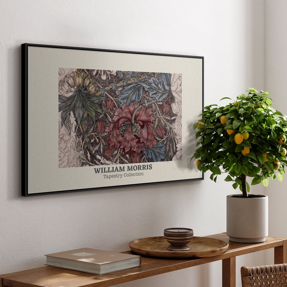 Vintage Abstract Print-XL Framed in Black Wood Gallery Wrapped Canvas 25 in. x 37 in.