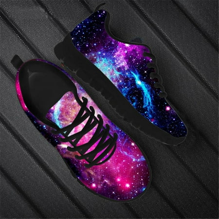 

Galaxy 3D Print Women Mesh Sneakers Light Comfortable Flat Sport Jogging Running Casual Shoes Breathable Walk Footwear Lace up