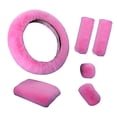 thumbnail image 2 of DYNWAVECA 6 Pieces Soft Plush Steering Wheel Cover,Steering Wheel Protector,Universal Warm Furry Steering Wheel Handle Protector, 2 of 7
