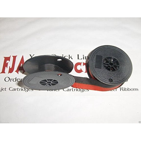 HERMES ROCKET SPOOL TYPEWRITER RIBBON - RED / BLACK INK RIBBON FOR HERMES ROCKET