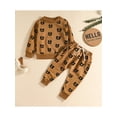 thumbnail image 2 of Seyurigaoka Boy's Pants Set Cartoon Bear Long-sleeved Sweater Drawstring Trousers, 2 of 9