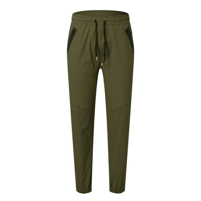 VBARHMQRT Cargo Pants for Men Mens Casual Mid Waist Pants Sports Drawstring Pants with Zipper Pockets