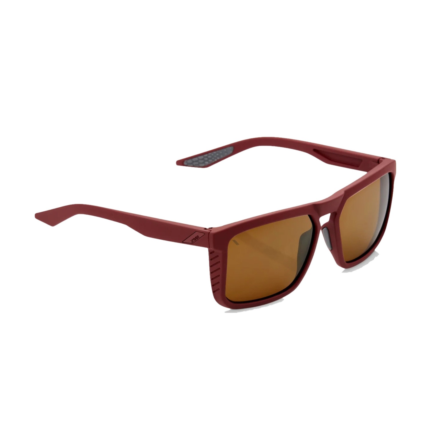 100 Percent Renshaw Non-Mirror Sunglasses with UV 400 Protection & TR90 Frame - Soft Tact Crimson Frame, Bronze Lens