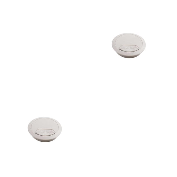 Scienceny Cubierta de orificio de escritorio, redondo, desmontable, aislante, redondo, antioxidante, a prueba de polvo, antideslizante, para 50mm Gris Blanco 2piezas