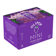 Olipop Minis Prebiotic Soda Pop, Classic Grape, High Fiber, 7.5 fl oz 6 Pack