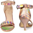 thumbnail image 3 of BLISSFUL STEP Women's Shoes Kitten Heel Ankle Strap Open Toe Sandals Rose Gold 9, 3 of 6