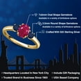 thumbnail image 2 of Gem Stone King 18K Yellow Gold Plated Silver Red Ruby and Blue Sapphire Engagement Ring for Women | 1.44 Cttw | Oval 7X5MM | Gemstone July Birthstone | Size 5, 2 of 6