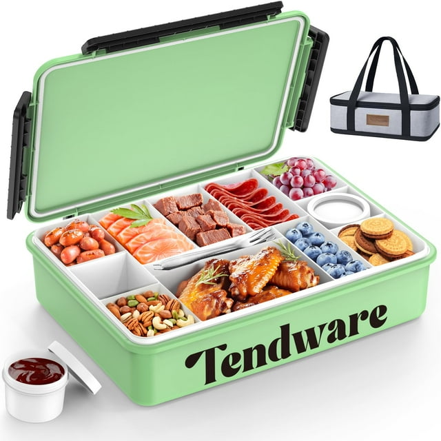 Caja para aperitivos TENDWARE con bolsa de hielo y bolsa, color lima