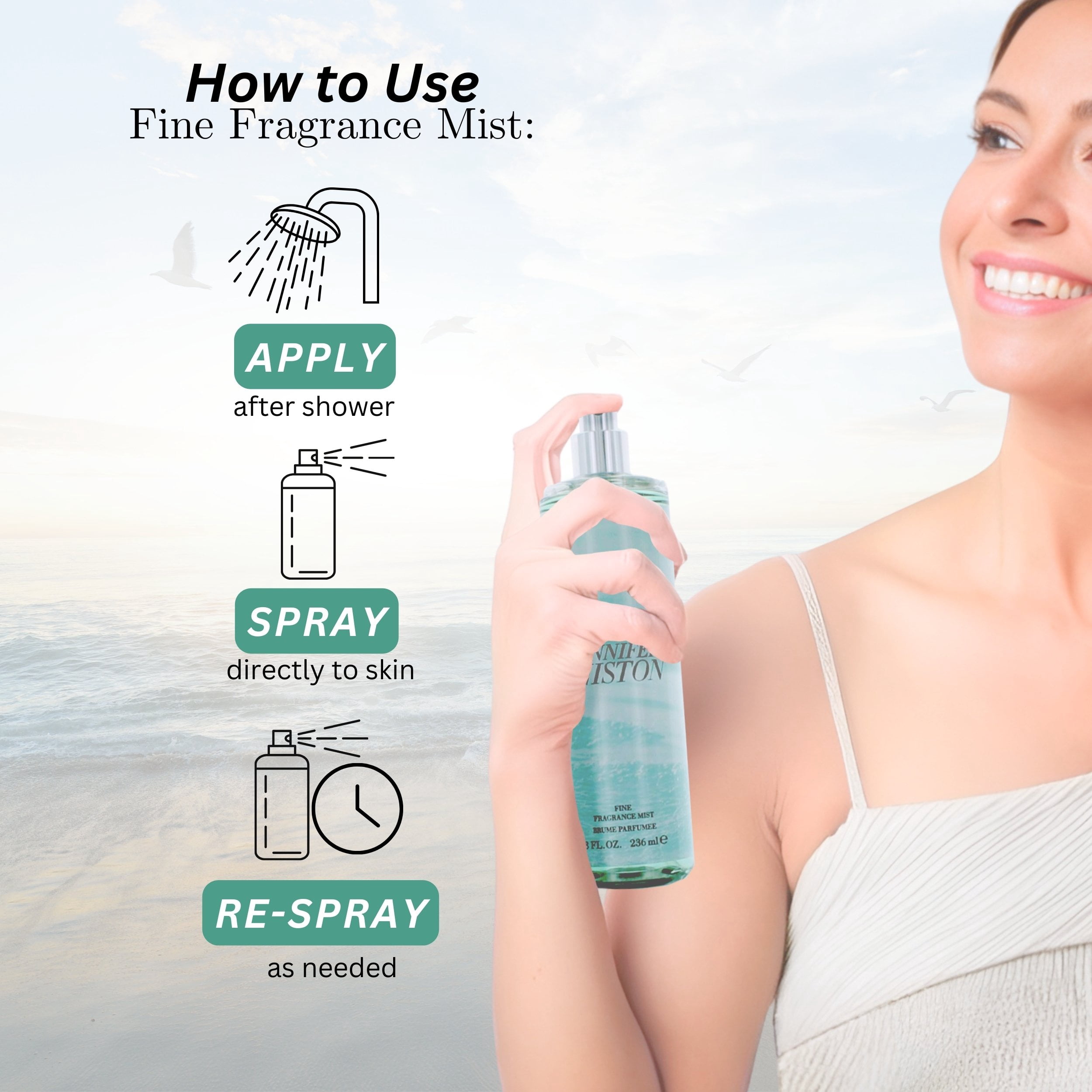 Beachscape by Jennifer Aniston, 8 oz Fragrance Mist for Women