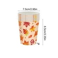 thumbnail image 3 of 24Pcs Thanksgiving Disposable Tableware Serve Paper Plates Napkins Cups Maple Leaf Balloons Banners Plastic Tablecloths dinnerware for Fall Thanksgiving Party Supplies, 3 of 6