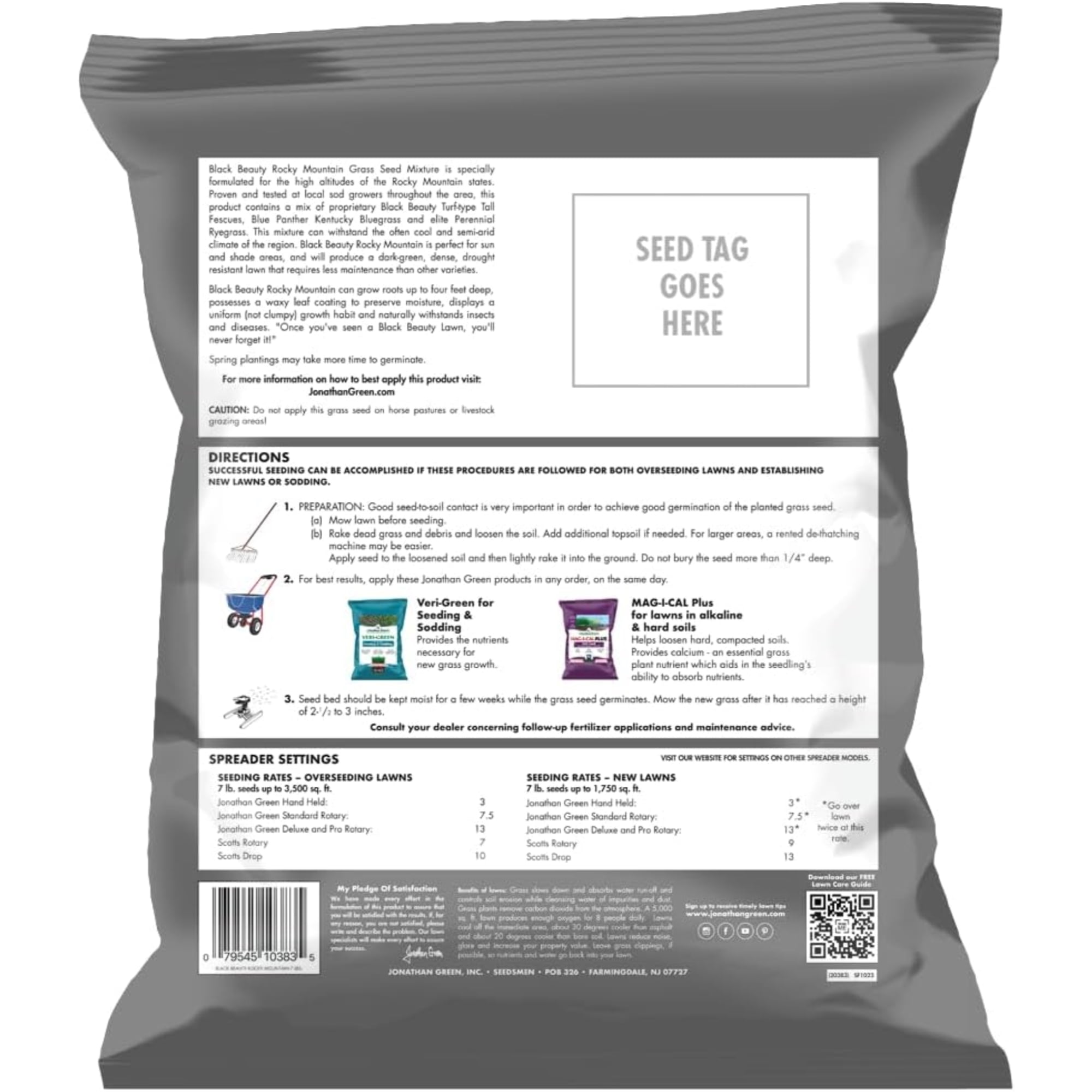 Black Beauty Rocky Mountain Colorado Lawn Grass Seed, 7lb