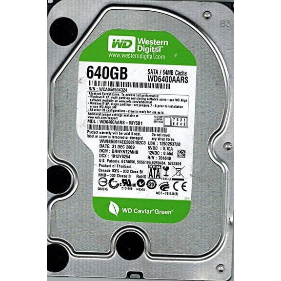 Western Digital WD6400AARS-00Y5B1 640GB DCM: DHNYNT2MHB