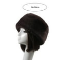 thumbnail image 6 of Opolski Beanie Flat Top Windproof Brimless Russian Style Women Thick Fluffy Faux Fur Winter Hat Purple, 6 of 8