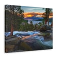 thumbnail image 5 of Water Rushing Lake Sunset Nature Wilderness Photography Canvas Wall Art for Home Decor Ready-to-Hang, 5 of 18