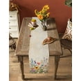 thumbnail image 4 of Vintage Spring Floral Burlap Cotton Table Runner 18x72 Inches Long, Summer Botanical Watercolor Flowers Farmhouse Table Runners, Outdoor Dining Tablecloths Decor for Baby Shower/Party/Wedding, 4 of 6