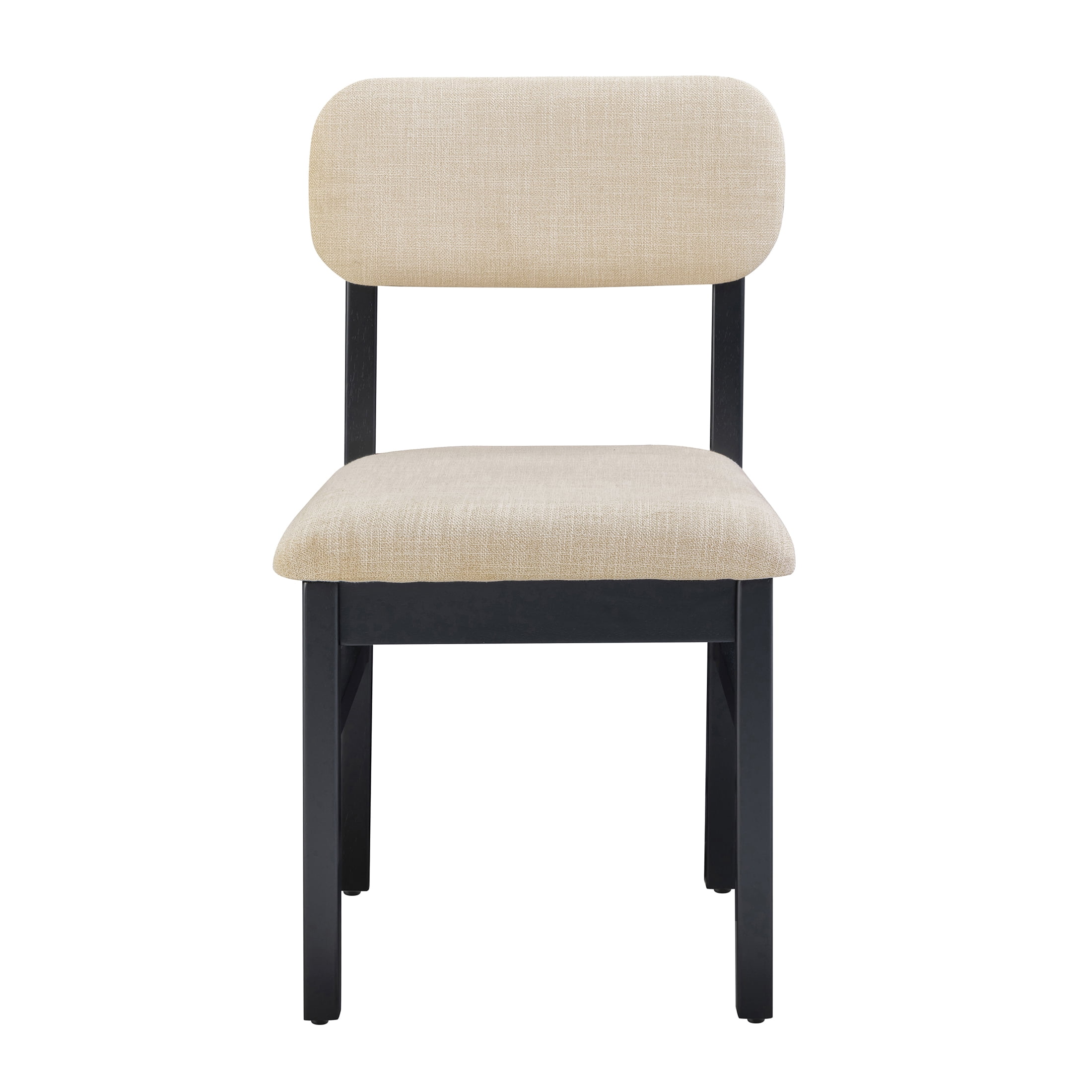 Better Homes & Gardens Juliet Upholstered Dining Chairs, Black and Cream, Set of 2