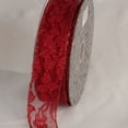 thumbnail image 2 of The Ribbon People Red Solid Floral Motif Lace Craft Ribbon 1.5" x 40 Yards, 2 of 2