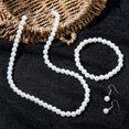 thumbnail image 2 of Ensemble de Bijoux en Perles Synthétiques Collier Bracelet Boucles d'Oreilles pour Femmes Filles, 2 of 6