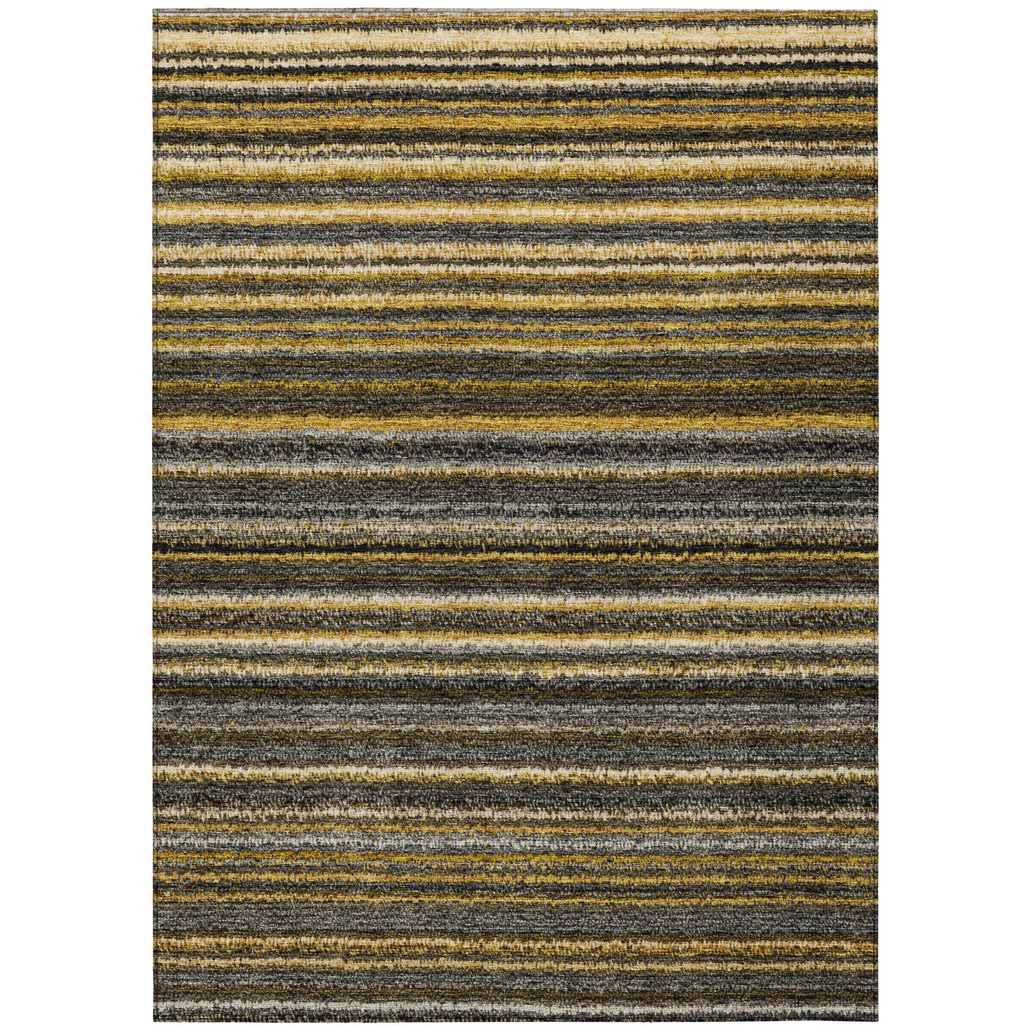 Addison Rugs Chantille Indoor/Outdoor Transitional Stripes Gold Washable Rectangle Rug, 8' x 10'