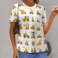thumbnail image 6 of Excavator Construction Vehicle Truck Women's T-Shirt Short Sleeve T Shirts Tops Tee Ladies Loose T, 6 of 6