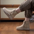 thumbnail image 5 of Zapatos acolchados de algodón para mujer, botas de nieve de invierno con suela gruesa y forro polar integrado, zapatos cálidos antideslizantes y gruesos, 5 of 5
