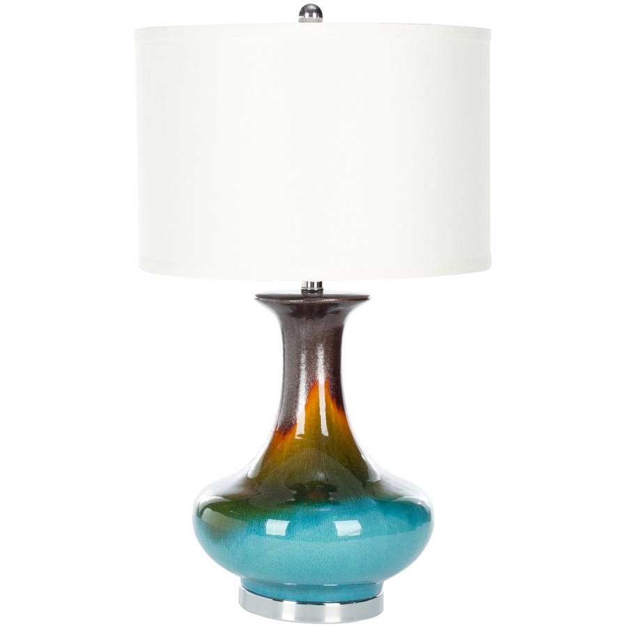 Safavieh 29 in. H Lava Spill Table Lamp, Multi/White Shade