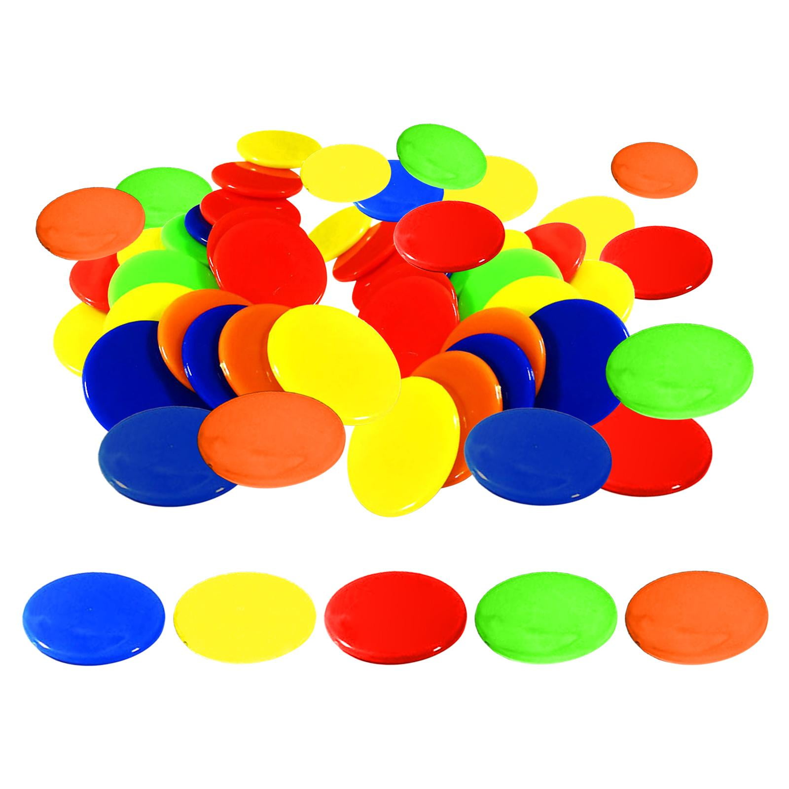 100pcs Casino Poker Chips Bingo Markers Kids Party Game Toy 25MM Yellow Gold 