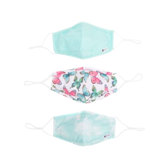 Miamica Set of 3 Fashion Cloth Face Mask - Butterfly, Mint Ombre, Solid Mint
