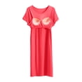 thumbnail image 3 of Besolor Chemises de Nuit Grande Taille pour Femmes Été Confortables à Manches Courtes Col Ras du Cou Vêtements de Nuit Chemises de Sommeil Robe de Nuit, 3 of 5